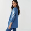 Tunika se sámky, denimová s výšivkou