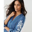 Tunika se sámky, denimová s výšivkou