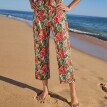 3/4 nohavice s viacfarebnou potlačou a podkasanými nohavicami