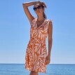 Krátke plážové šaty s potlačou
