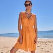 Krátke jednofarebné plážové šaty
