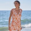 Plážové šaty na knoflíky, s potiskem