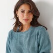 Pulovr s kulatým výstřihem a hladkým vzorem
