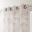 Voálová záclona s výšivkou listov a zakončením očka