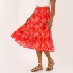 Midi volánová sukně s potiskem květů
