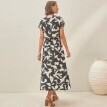 Košeľové midi šaty, s potlačou