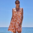 Krátke plážové šaty s potlačou