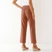 Rovné plátěné kalhoty ke kotníkům, s pružným pasem
