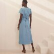 Midi džínsové šaty s rozšírenými
rukávmi