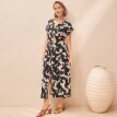 Košeľové midi šaty, s potlačou