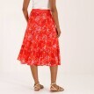 Midi volánová sukně s potiskem květů