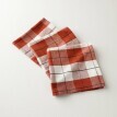 Sada 3 kostkovaných látkových ubrousků, barvená vlákna