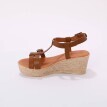 Kožené sandále na klinovom podpätku