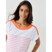 Pruhované tričko s lodičkovým výstrihom a krátkymi rukávmi