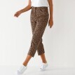 Rovné 7/8 kalhoty s potiskem zvířecí srsti