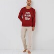 Pyžamo s kalhotami, kulatým výstřihem a potiskem textu