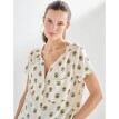 Blúzka s krátkymi rukávmi a potlačou kvetín