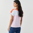 Pruhované tričko s lodičkovým výstrihom a krátkymi rukávmi