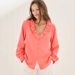 Blúzka s výstrihom do V a volánmi