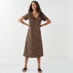 Midi žerzejové šaty s potiskem zvířecí srsti
