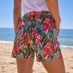 Široké šortky s viacfarebnou potlačou