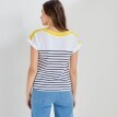 Pruhované tričko s lodičkovým výstrihom a krátkymi rukávmi