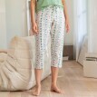 3/4 pyžamové kalhoty s potiskem květin