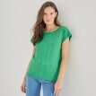 Jednofarebné tričko s lodičkovým výstrihom a krátkymi rukávmi