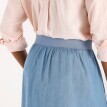 Dlhá volánová sukňa z tenkého denimu