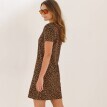 Krátke džersejové šaty so zvieracou kresbou