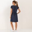 Krátké šaty s výstřihem na zip a šňůrkou v pase, z lehkého denimu