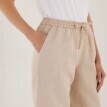 Rovné nohavice zo zmesi bavlny a ľanu s pružným pásom