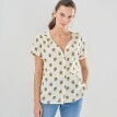 Blúzka s krátkymi rukávmi a potlačou kvetín
