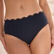 Plavkové jednobarevné kalhotky maxi Gaona s vlnkovaným zakončením