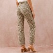 Rovné keprové nohavice s leopardím vzorom