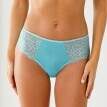 Sada 2 kalhotek tanga s vysokým pasem z krajky a mikrovlákna