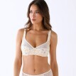 Podprsenka Coria z bavlny a čipky s potlačou kvetín, bez kostíc
