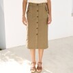 Midi sukňa na gombíky