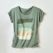 Rovné tričko s kulatým výstřihem, potisk art pruhy