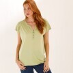Jednobarevné tričko s výstřihem na knoflíčky