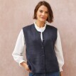 Úpletová voľná vesta na gombíky