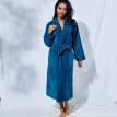 Велюровий махровий халат Colombine з шалевим коміром