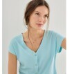 Tričko s výstrihom do V a gombíkmi