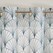 Voálová záclona se vzorem art deco, zakončení očky