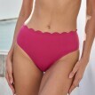 Plavkové jednobarevné kalhotky maxi Gaona s vlnkovaným zakončením