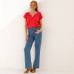 Jednobarevné tričko s výstřihem na knoflíčky