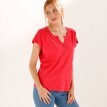 Jednobarevné tričko s výstřihem na knoflíčky