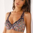 Podprsenka s potiskem květin a výšivkou Olbia, bez kostic