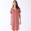 Noční košile s krátkými rukávy a potiskem listů