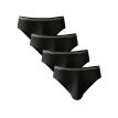 Súprava 4 čiernych slipov s pruhovaným pásom